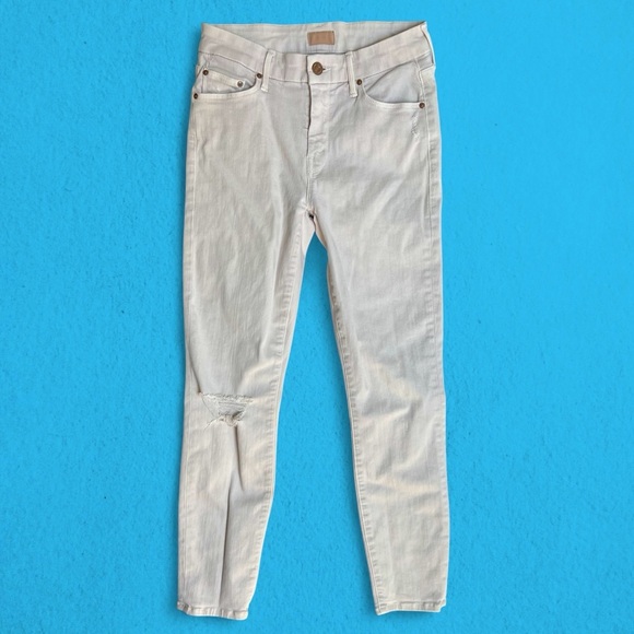 Mother Jeans Sz 25 The Looker Crop Sexy Just Walked Into Town Blush Denim White - Picture 2 of 16